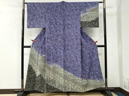 平和屋着物●訪問着　更紗草花文　正絹　逸品　CABK7736yc