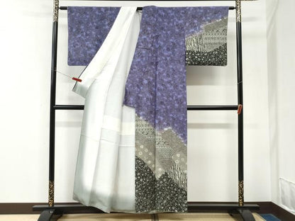 平和屋着物●訪問着　更紗草花文　正絹　逸品　CABK7736yc