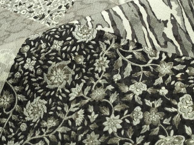 平和屋着物●訪問着　更紗草花文　正絹　逸品　CABK7736yc