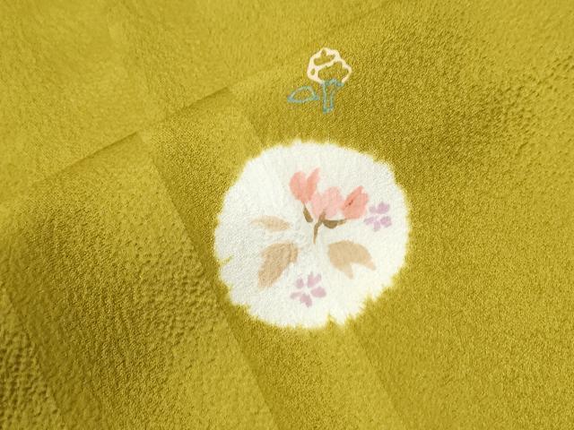 平和屋着物●訪問着　絞り　草花丸文　正絹　逸品　CABK7743yc