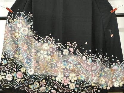 平和屋着物●豪華黒留袖　作家物　辻が花　絞り　暈し染め　正絹　逸品　CABK7759yc
