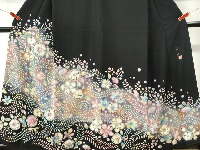 平和屋着物●豪華黒留袖　作家物　辻が花　絞り　暈し染め　正絹　逸品　CABK7759yc