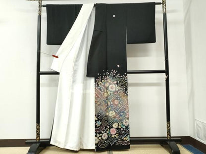 平和屋着物●豪華黒留袖　作家物　辻が花　絞り　暈し染め　正絹　逸品　CABK7759yc