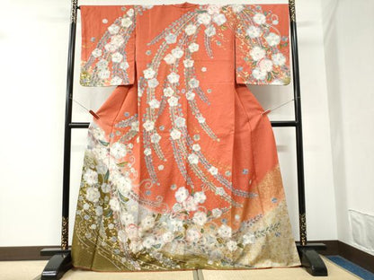 平和屋着物●訪問着　辻が花　絞り　銀通し地　正絹　逸品　CABK7760yc