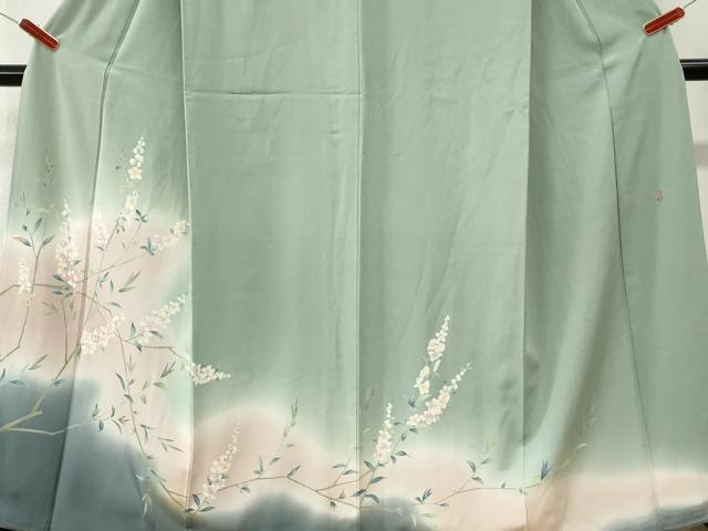平和屋着物●本加賀友禅作家　談義所栄二　訪問着　草花文　暈し染め　正絹　逸品　CABK7765yc