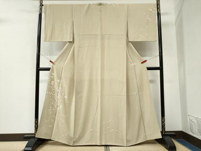 平和屋着物●本加賀友禅作家　柿本市郎　訪問着　枝桜文　三越扱い　正絹　逸品　CABK7766yc