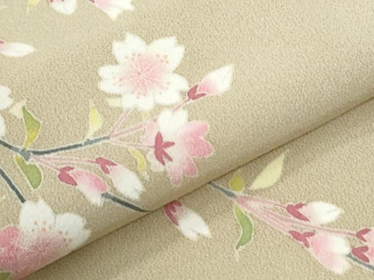 平和屋着物●本加賀友禅作家　柿本市郎　訪問着　枝桜文　三越扱い　正絹　逸品　CABK7766yc