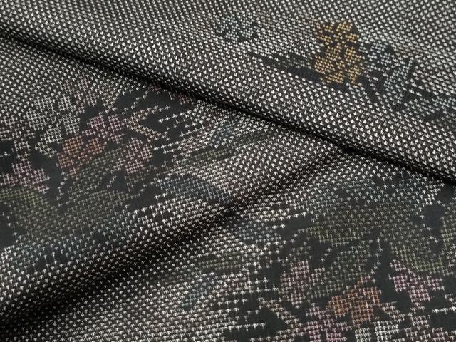 平和屋着物●本場大島紬　9マルキ　霞草花文　正絹　逸品　CABK7779yc