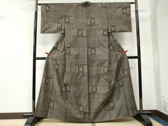 平和屋着物●本場大島紬　7マルキ　色紙吉祥文　正絹　逸品　CABK7782yc