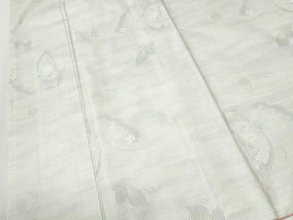 平和屋着物●本場大島紬　白大島　9マルキ　舞蝶花文　正絹　逸品　未使用　CABK7790yc