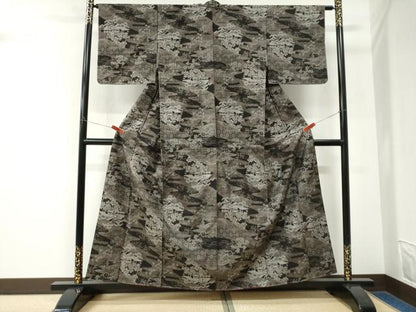 平和屋着物●本場大島紬　9マルキ　総絣　霞吉祥風景花文　正絹　逸品　未使用　CABK7795yc