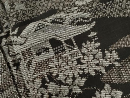平和屋着物●本場大島紬　9マルキ　総絣　霞吉祥風景花文　正絹　逸品　未使用　CABK7795yc