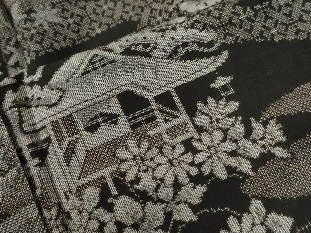 平和屋着物●本場大島紬　9マルキ　総絣　霞吉祥風景花文　正絹　逸品　未使用　CABK7795yc