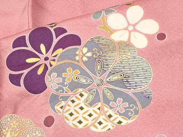 平和屋着物●豪華振袖　駒刺繍　霞花蝶文　暈し染め　金彩　京都きもの友禅扱い　正絹　逸品　CABK7824yc