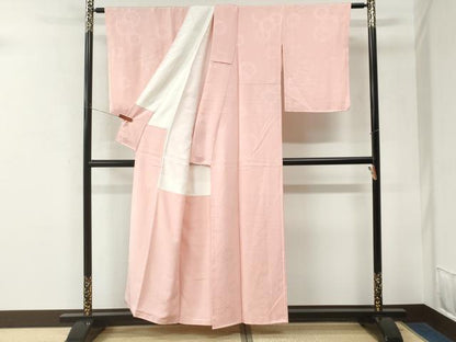 平和屋着物●上質な色無地　花唐草地紋　虹色　正絹　逸品　未使用　CABK7844yc