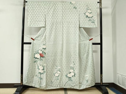 平和屋着物●訪問着　枝牡丹　正絹　逸品　CABK7863yc