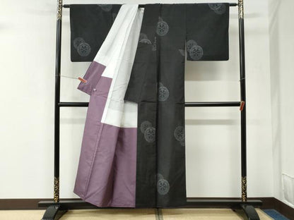 平和屋着物●本場大島紬　地空き　源氏香　さが美扱い　正絹　逸品　CABKyc7872