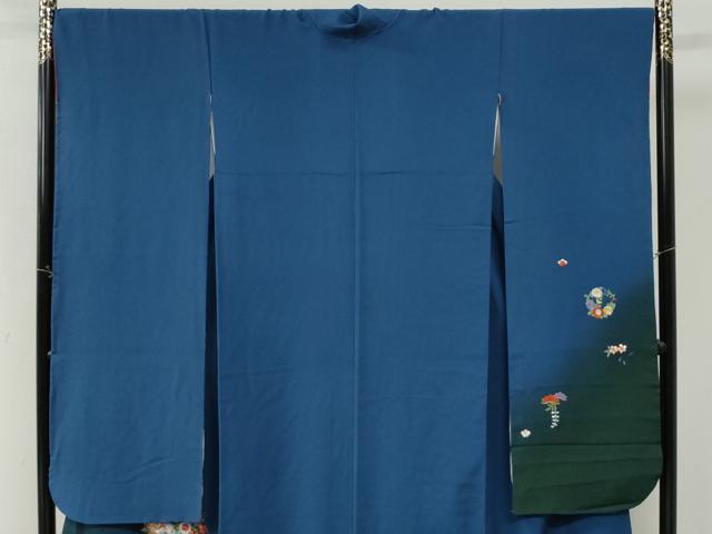 平和屋着物●豪華振袖　総刺繍　駒刺繍　御所車檜扇草花文　暈し染め　さが美扱い　正絹　逸品　CABK7883yc