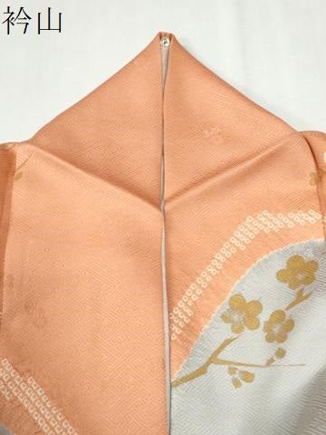 平和屋着物●訪問着　絞り　枝梅文　金彩　正絹　逸品　CABK7889yc