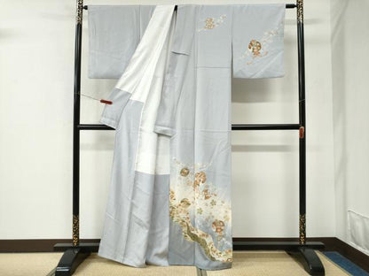 平和屋着物●訪問着　駒刺繍　宝尽くし舞花文　暈し染め　金彩　正絹　逸品　CABK7896yc