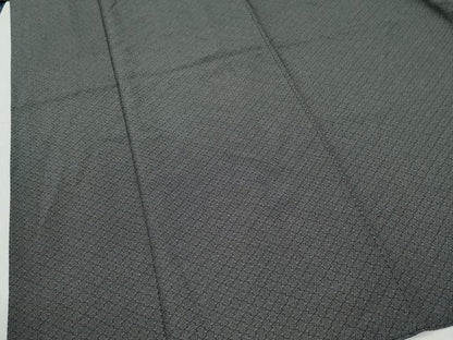 平和屋着物●伝統工芸師　服部光擴　江戸小紋　松皮菱　黒地　正絹　逸品　CABK7910yc