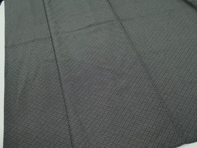 平和屋着物●伝統工芸師　服部光擴　江戸小紋　松皮菱　黒地　正絹　逸品　CABK7910yc