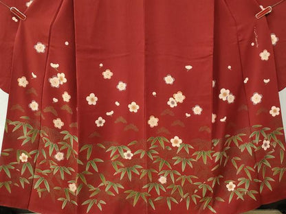 平和屋着物●こむさでもーど・COMME CA DU MODE　振袖　松竹梅　金彩　鬼しぼ縮緬　正絹　逸品　CABK7918yc