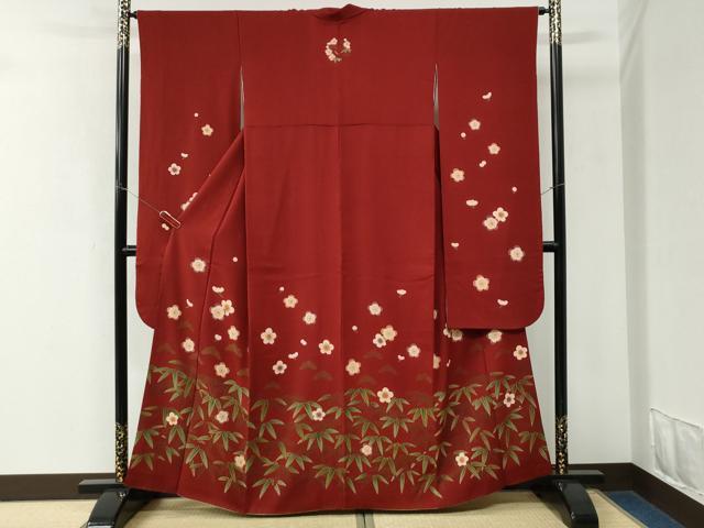 平和屋着物●こむさでもーど・COMME CA DU MODE　振袖　松竹梅　金彩　鬼しぼ縮緬　正絹　逸品　CABK7918yc