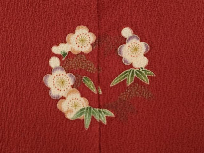 平和屋着物●こむさでもーど・COMME CA DU MODE　振袖　松竹梅　金彩　鬼しぼ縮緬　正絹　逸品　CABK7918yc