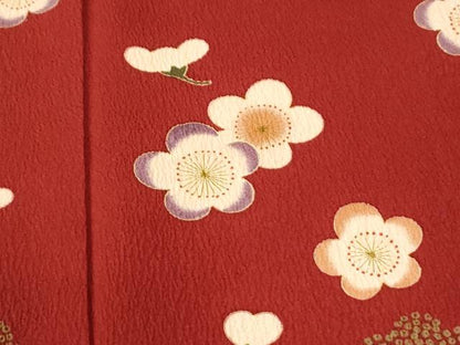 平和屋着物●こむさでもーど・COMME CA DU MODE　振袖　松竹梅　金彩　鬼しぼ縮緬　正絹　逸品　CABK7918yc
