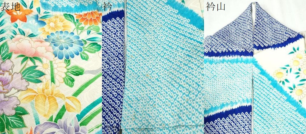 平和屋着物●豪華振袖　総絞り　駒刺繍　牡丹花文　金彩　正絹　逸品　CABK7936yc