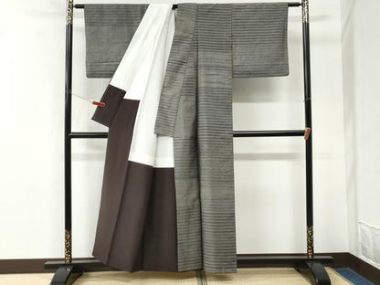 平和屋着物●本場大島紬　霞文　正絹　逸品　CABK7938yc