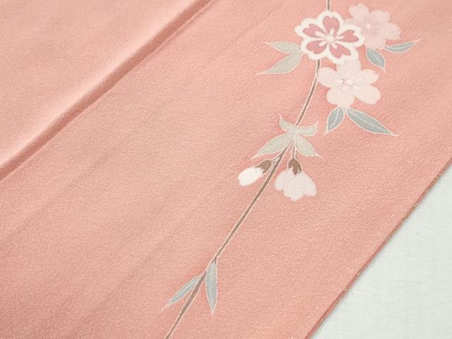 平和屋着物●訪問着　流水御所車扇面花蝶文　暈し染め　金彩　正絹　逸品　CABK7940yc