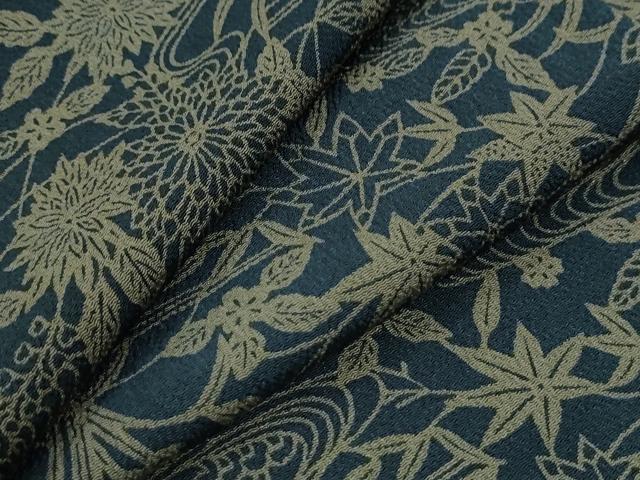 平和屋着物●上質な小紋　型染め　竜田川菊花文　正絹　逸品　CABK7944yc