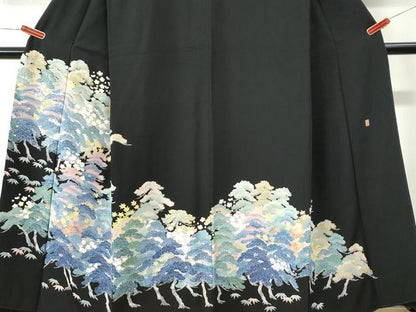 平和屋着物●本加賀友禅作家　毎田仁郎　黒留袖　松竹梅　正絹　逸品　CABK7945yc