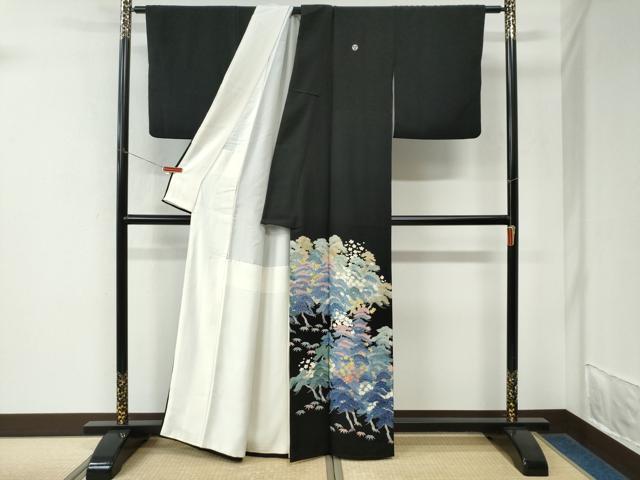 平和屋着物●本加賀友禅作家　毎田仁郎　黒留袖　松竹梅　正絹　逸品　CABK7945yc