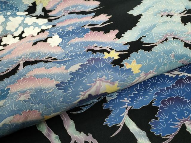 平和屋着物●本加賀友禅作家　毎田仁郎　黒留袖　松竹梅　正絹　逸品　CABK7945yc