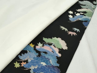 平和屋着物●本加賀友禅作家　毎田仁郎　黒留袖　松竹梅　正絹　逸品　CABK7945yc