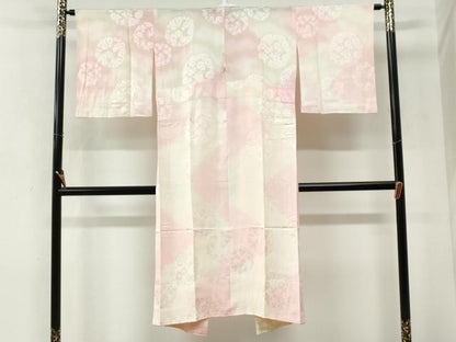 平和屋着物●長襦袢　無双仕立て　草花丸地紋　暈し染め　正絹　逸品　CABK7959yc