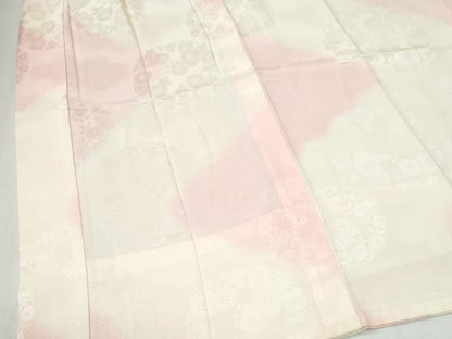 平和屋着物●長襦袢　無双仕立て　草花丸地紋　暈し染め　正絹　逸品　CABK7959yc