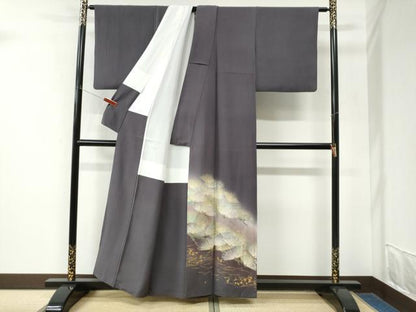 平和屋着物●色留訪問着　松葉文　暈し染め　金銀彩　正絹　逸品　CABK7964yc