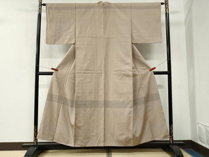 平和屋着物●訪問着　お召地　横段吉祥文　正絹　逸品　CABK7967yc