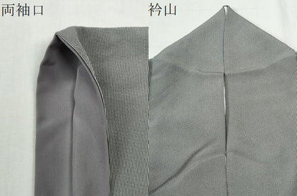 平和屋着物●江戸小紋　万筋　黒色×白鼠色　正絹　逸品　CABK7969yc