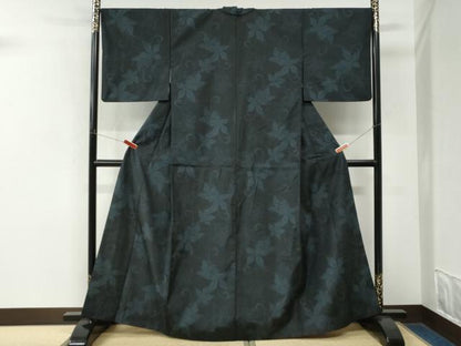 平和屋着物●上質な紬　楓唐草文　正絹　逸品　CABK7991yc