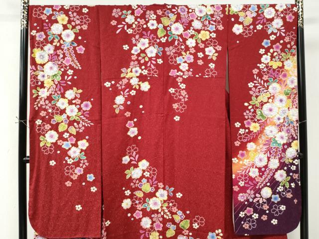 平和屋着物●豪華振袖　辻が花　絞り　暈し染め　銀通し地　京都きもの友禅扱い　正絹　逸品　CABK7992yc