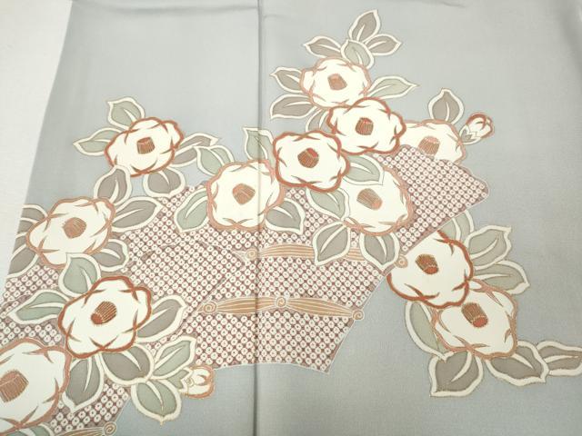 平和屋着物●訪問着　椿文　金彩　正絹　逸品　CABK8001ut