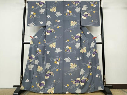 平和屋着物●上質な小紋　流水舞花文　金彩　鈴乃屋扱い　正絹　逸品　CABK8002ut