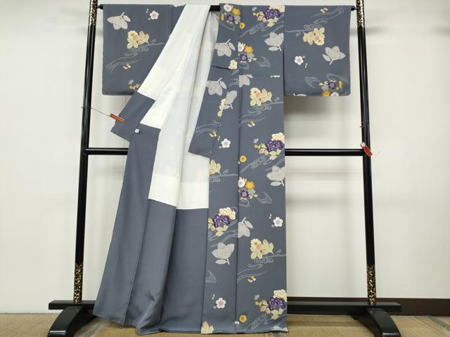 平和屋着物●上質な小紋　流水舞花文　金彩　鈴乃屋扱い　正絹　逸品　CABK8002ut