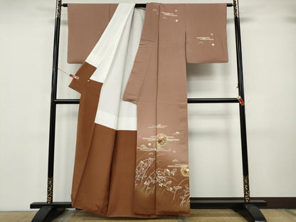 平和屋着物●訪問着　雪輪草花文　暈し染め　金彩　高島屋扱い　正絹　逸品　CABK8003ut