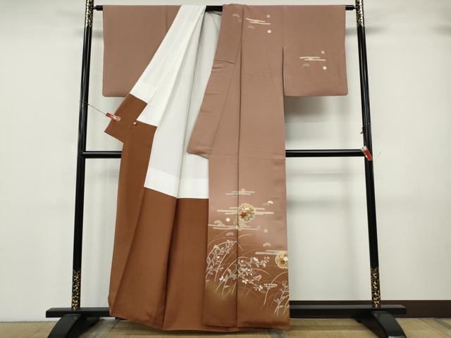 平和屋着物●訪問着　雪輪草花文　暈し染め　金彩　高島屋扱い　正絹　逸品　CABK8003ut
